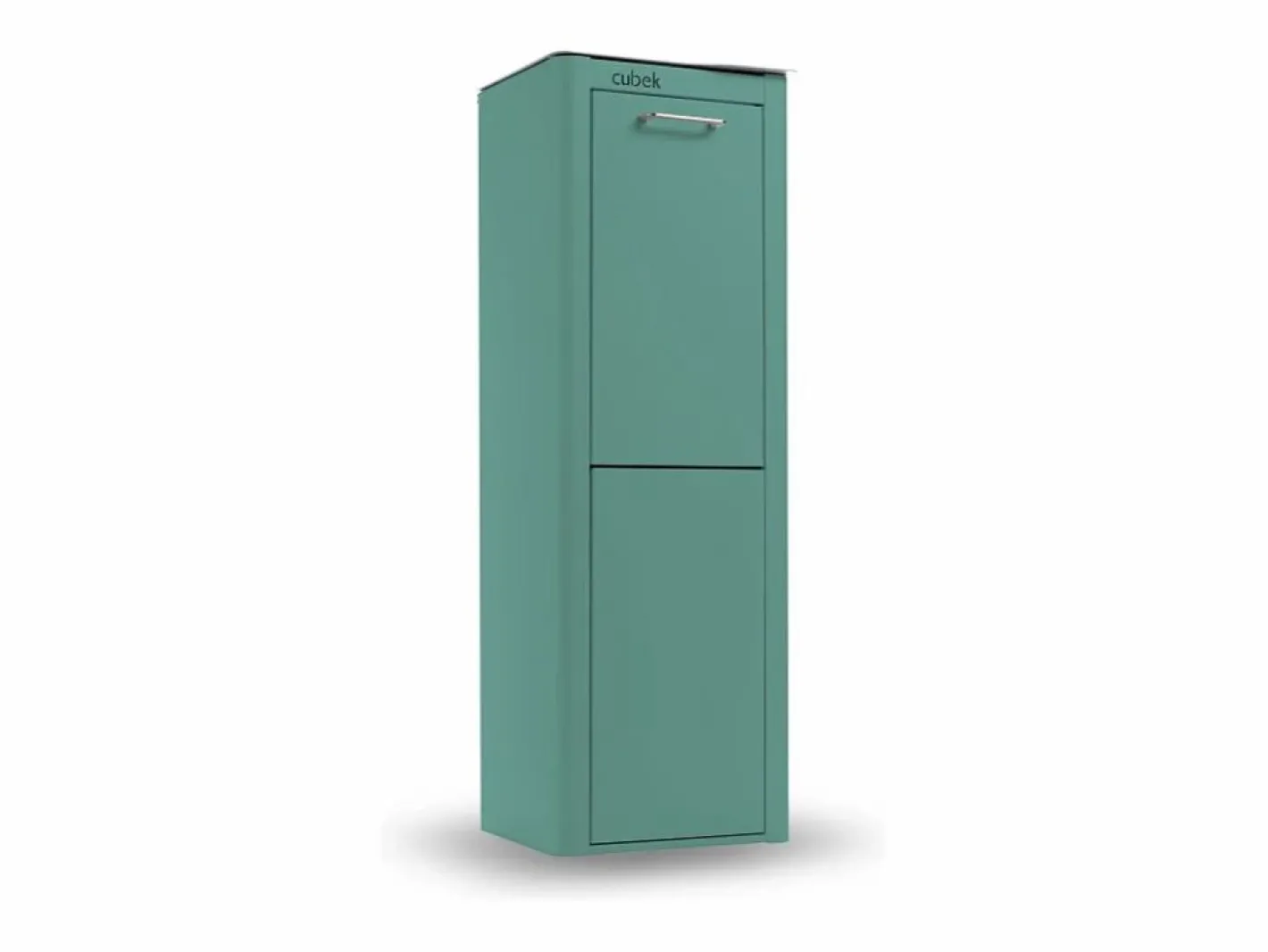 Don Hierro Cubo de basura para la cocina - Cubo de reciclaje - 2 compartimentos de 20L - CUBEK Azul turquesa New