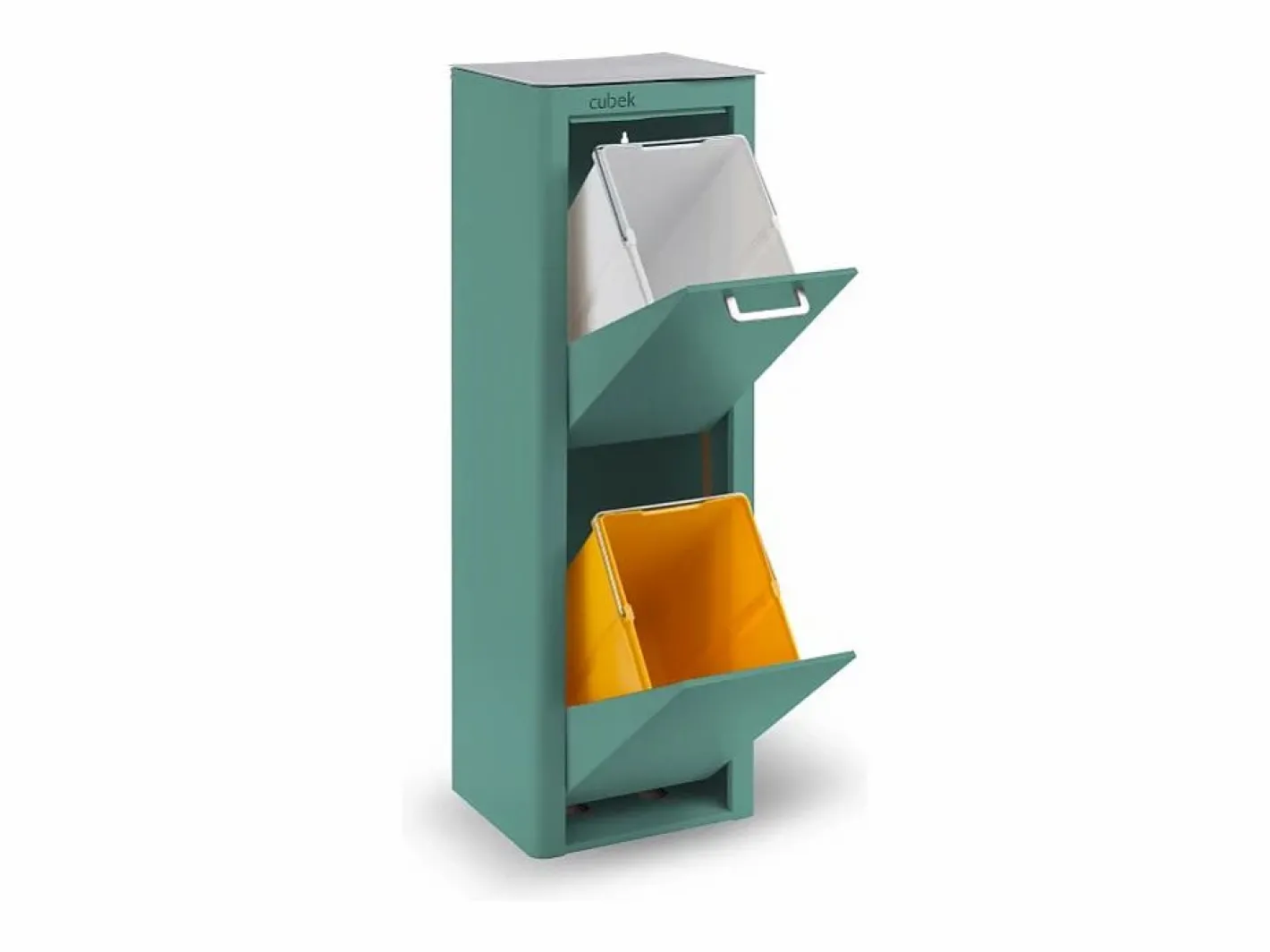 Don Hierro Cubo de basura para la cocina - Cubo de reciclaje - 2 compartimentos de 20L - CUBEK Azul turquesa New