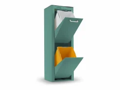 Don Hierro Cubo de basura para la cocina - Cubo de reciclaje - 2 compartimentos de 20L - CUBEK Azul turquesa New