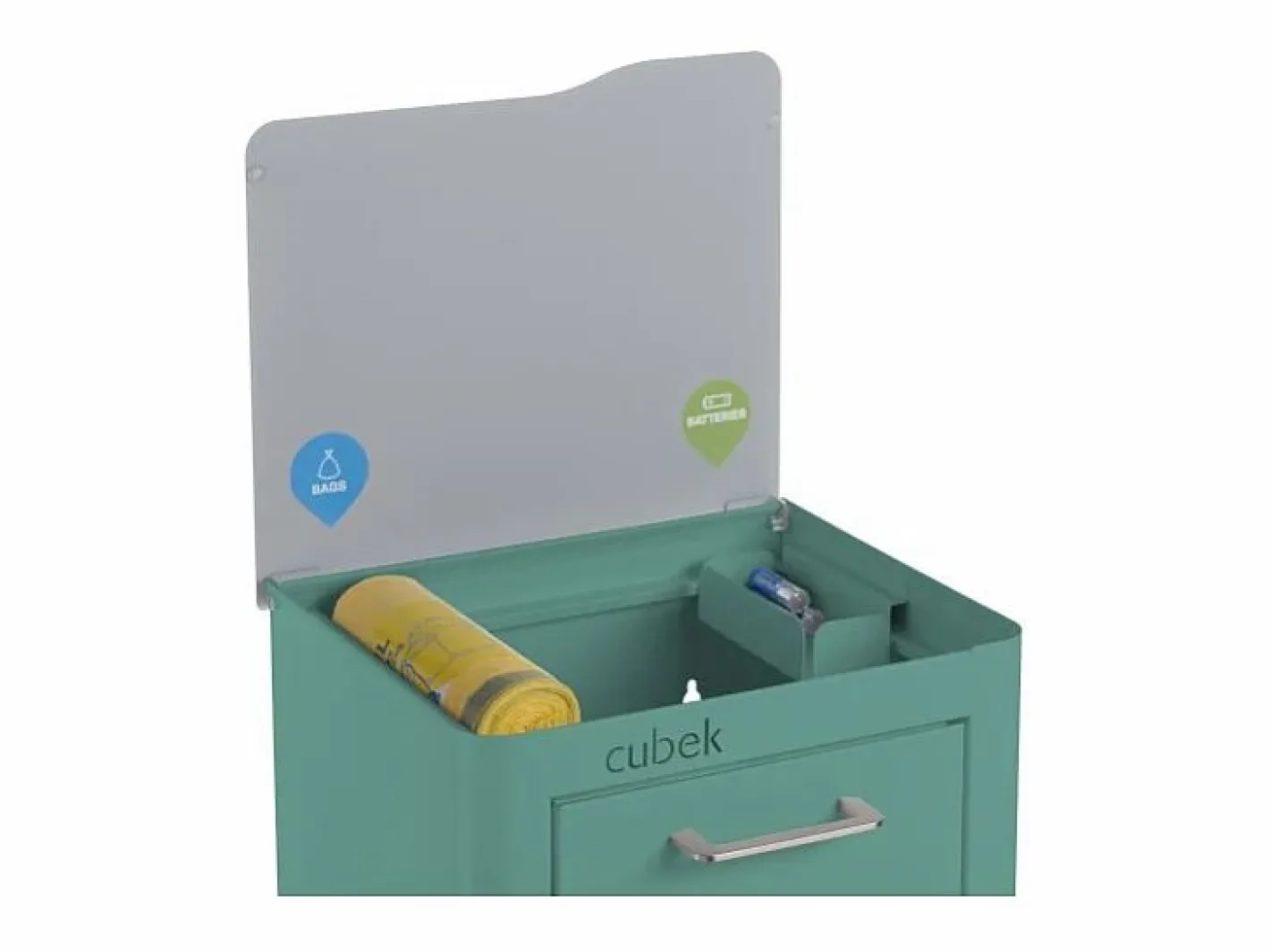 Don Hierro Cubo de basura para la cocina - Cubo de reciclaje - 2 compartimentos de 20L - CUBEK Azul turquesa New