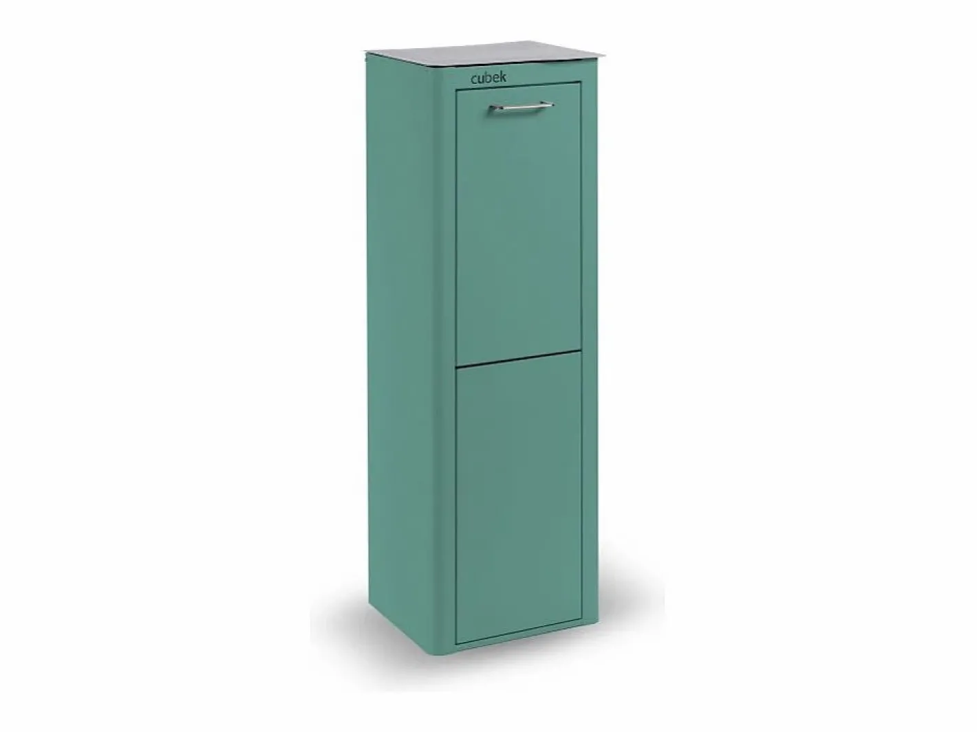Don Hierro Cubo de basura para la cocina - Cubo de reciclaje - 2 compartimentos de 20L - CUBEK Azul turquesa New