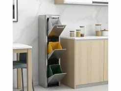 Cubo de basura para la cocina - Cubo de reciclaje - 3 compartimentos de 20L - acero Inoxidable - CUBEK^Don Hierro Clearance