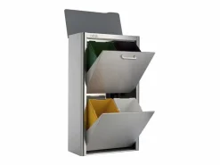 Cubo de basura para la cocina - Cubo de reciclaje - 4 compartimentos de 20L - acero Inoxidable - CUBEK^Don Hierro Clearance
