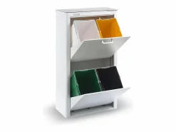 Don Hierro Cubo de basura para la cocina - Cubo de reciclaje - 4 compartimentos de 20L - CUBEK Blanco Outlet