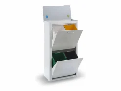 Don Hierro Cubo de basura para la cocina - Cubo de reciclaje - 4 compartimentos de 20L - CUBEK Blanco Outlet