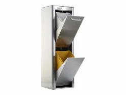 Don Hierro Cubo De Basura Para Cocina|Cubo de basura para la cocina - Cubo de reciclaje - 2 compartimentos de 20L - Acero Inoxidable - CUBEK