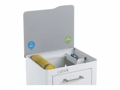 Don Hierro Cubo de basura para la cocina - Cubo de reciclaje - 3 compartimentos de 20L - CUBEK Blanco Sale