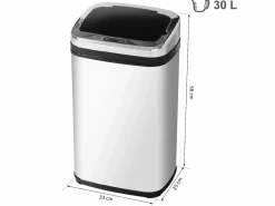 Cubo de basura plata 33x25x58 cm^Homcom Discount