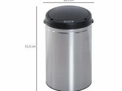 Homcom Cubo De Basura Para Cocina|Cubo de basura plateado 30.5x30.5x51.5 cm