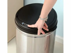 Homcom Cubo De Basura Para Cocina|Cubo de basura plateado 30.5x30.5x51.5 cm