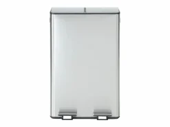 Vente-unique Cubo De Basura Para Cocina|Cubo de clasificación de basura con pedal en acero inoxidable, 2 compartimentos de 30L, Cromado, GANEM