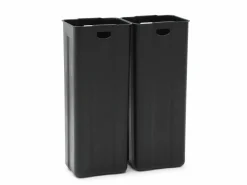 Vente-unique Cubo De Basura Para Cocina|Cubo de clasificación de basura con pedal en acero inoxidable, 2 compartimentos de 30L, Cromado, GANEM