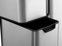 Vente-unique Cubo de reciclaje de acero inoxidable con pedal - 3 compartimentos - 60L - DUMEO Plateado Sale