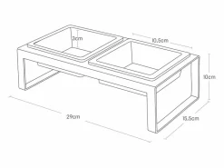 Yamazaki Cuenco de diseño doblemente elevado para el gato Tower Blanco Clearance