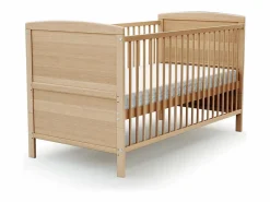 AT4 Cuna bebé evolutiva LUNA madera - Haya Barnizada - 70 x 140 - 144 x 74,5 x 79 cm Marru00f3n Outlet