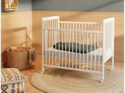 Cuna bebé madera con barrera deslizante 60x120 ESSENTIEL Blanca^AT4 Sale