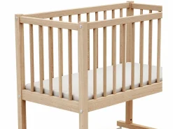 AT4 Mueble De Bebé|Cuna bebé NOA madera - Haya Cruda - 40 x 80 - 86 x 45 x 80 cm