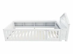 ModernLuxe Cuna bebé 90x200 cm - con almacenamiento - con puerta - con somier de láminas - (colchón no incluido) Blanco Sale