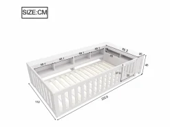 ModernLuxe Cuna bebé 90x200 cm - con almacenamiento - con puerta - con somier de láminas - (colchón no incluido) Blanco Discount