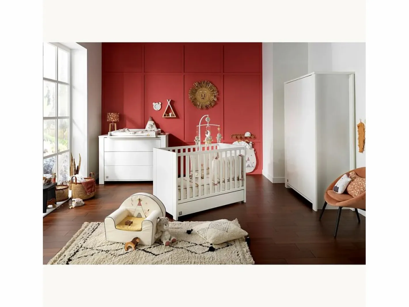 Sauthon Cuna de madera blanca 120x60cm Blanco New