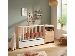 Cuna de madera de 120x60 convertible en 90x190 con cambiador de 1 puerta^ Clearance