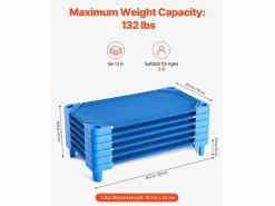 Cuna para Bebé SucceBuy Apilable, 107 x 58 cm, , Lote de 6, para Guarderías, Escuelas Infantiles y Aulas^ New