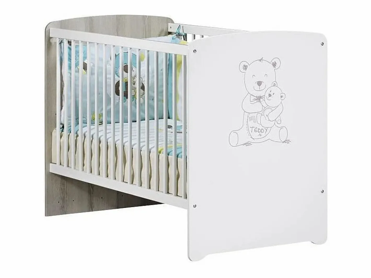 Cuna 120x60 serigrafiada topo en madera blanca^ Discount