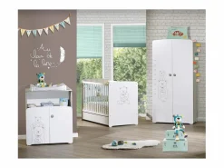 Cuna 120x60 serigrafiada topo en madera blanca^ Discount