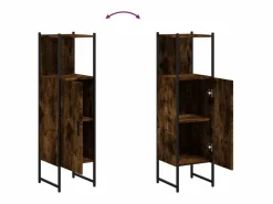 Garden Furniture Cynmar Armario de baño madera ingeniería roble ahumado 33x33x120,5 cm Marru00f3n Hot