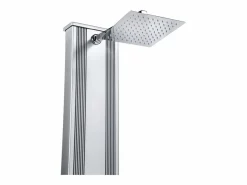 POOLEX Energía Solar|Dada Straight 32.4x14x228cm Ducha Híbrida Exterior 40L - Conexiones Agua Caliente/Fría - Teleducha Extraíble - Anti-piedra caliza