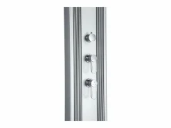 POOLEX Energía Solar|Dada Straight 32.4x14x228cm Ducha Híbrida Exterior 40L - Conexiones Agua Caliente/Fría - Teleducha Extraíble - Anti-piedra caliza