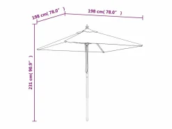 Garden Furniture Sombrilla|Daranor Sombrilla de jardín con poste de madera negro 198x198x231 cm