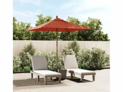 Garden Furniture Sombrilla|Daranor Sombrilla de jardín con poste de madera terracota 198x198x231cm