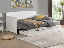 Vente-unique Cama Diván|Cama Nido|Daybed de 90 x 190 o 180 x 190 cm en pino y MDF con somier de láminas - DINIVA