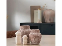 House Nordic Estatua|Decoración de cemento beige Estatuilla 6.5 x 6.5 x 15 cm