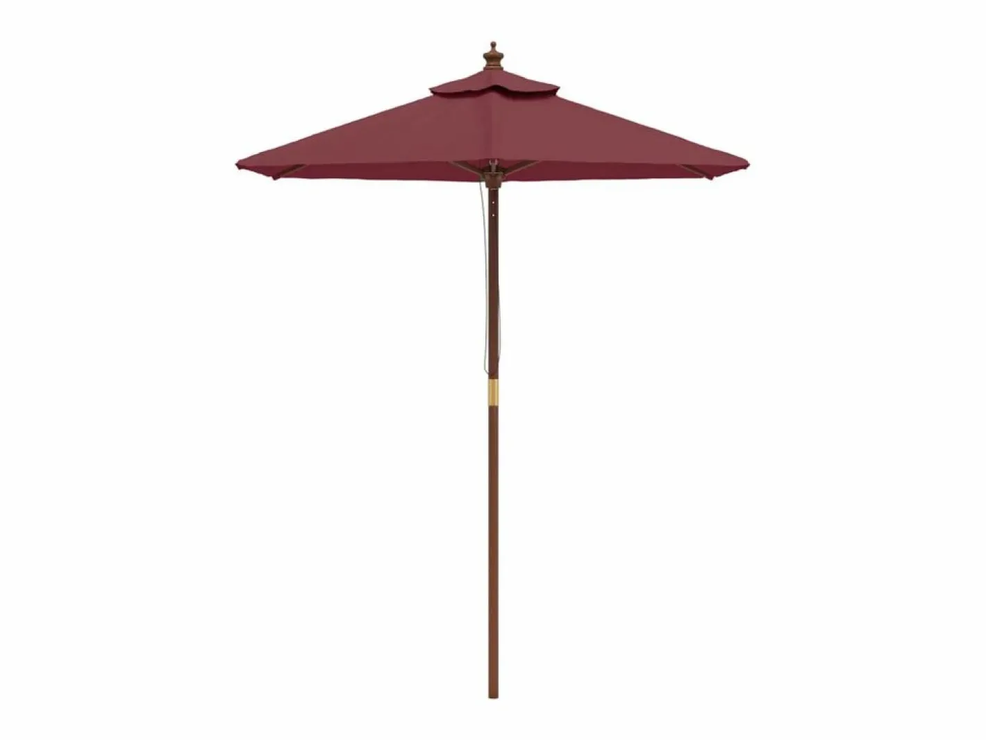 Garden Furniture Delinra Sombrilla de jardín con poste de madera rojo burdeos 196x231 cm Hot