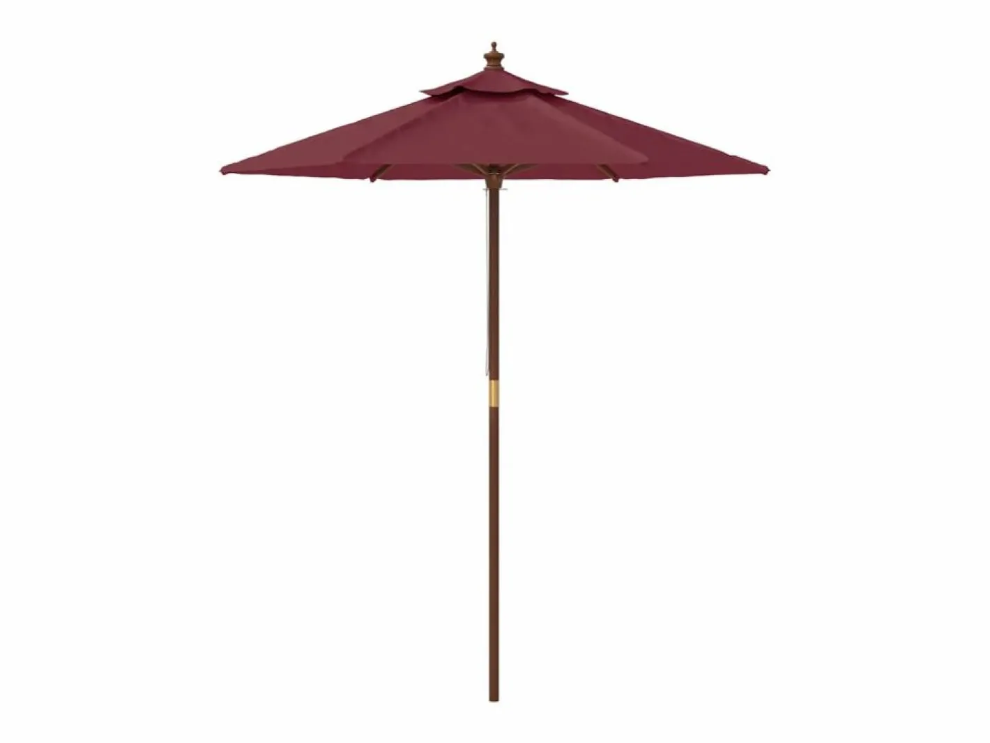 Garden Furniture Delinra Sombrilla de jardín con poste de madera rojo burdeos 196x231 cm Hot