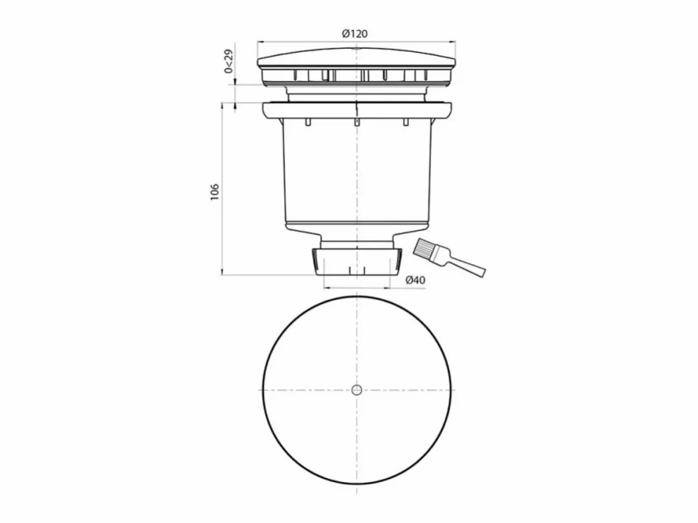 Wirquin Desagüe de ducha con cúpula cromada Tourbillon D90 Negro Sale