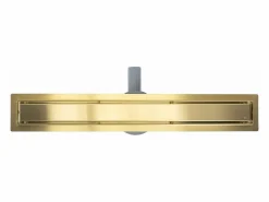 Desagüe lineal Neox Pro 600 Brush Gold de acero inoxidable de alta calidad para un baño elegante y fácil de limpiar^Rea