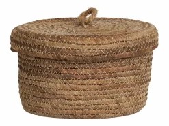 Les Tendances DESIO Set van 2 opbergmanden met deksel – natuurlijke jute Marru00f3n Online