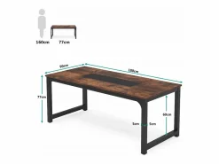 Tribesigns Desk informático, Escritorio para portátil, Mesa de estudio, Escritorio de estudio para teletrabajo, 180 x 90 x 77 cm, Marrón rústico Marru00f3n Online
