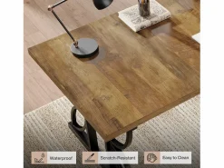 Despacho de dirección de 180 cm, gran escritorio de ordenador con estructura metálica robusta^Tribesigns New