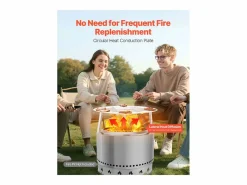 Difusor de Calor SucceBuy para Brasero, 68.5x25.4 cm Protección Redonda para Fogata de Acero Inoxidable 304, Tapa de Quemador Desmontable Plateado Sale