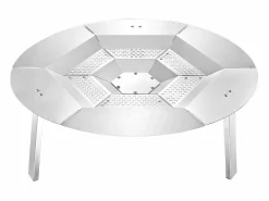 Difusor de Calor SucceBuy para Brasero, 68.5x25.4 cm Protección Redonda para Fogata de Acero Inoxidable 304, Tapa de Quemador Desmontable Plateado Sale