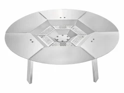 Difusor de Calor SucceBuy para Brasero, 63.5x25.4 cm Protección Térmica Redonda para Fuego de Madera, Difusor de Calor de Acero Inoxidable 304 Plateado New