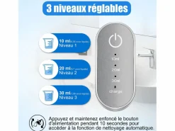 Accesorios De Wc|Dispensador automático de enjuague bucal 550ml con 2 vasos magnéticos - Dosificación ajustable, diseño blanco impermeable