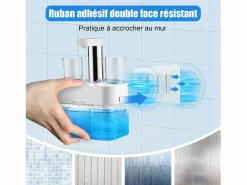 Accesorios De Wc|Dispensador automático de enjuague bucal 550ml con 2 vasos magnéticos - Dosificación ajustable, diseño blanco impermeable