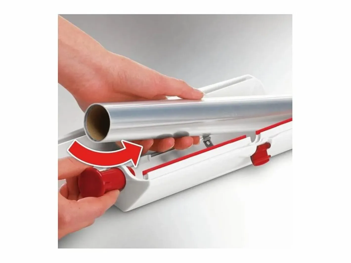 Materiales Y Utensilios De Cocina|Dispensador cortador de película PERFECT CUT para rollos de 33 cm - Blanco