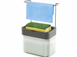 Dispensador de Jabón SPONGETEX en Acero con Porta-Esponja Ajustable y Depósito Translúcido^METALTEX Sale