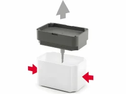Dispensador de Jabón SPONGETEX en Acero con Porta-Esponja Ajustable y Depósito Translúcido^METALTEX Sale
